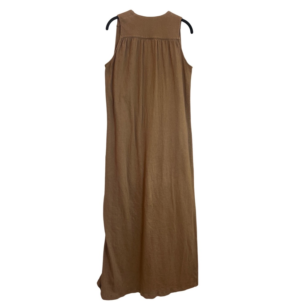 Richer Poorer Womens Tobacco Brown Ribbed‎ V-Neck Sleeveless Maxi Dress Small